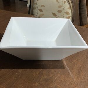 White Square Ceramic Serving Bowl - Classic Home Dining